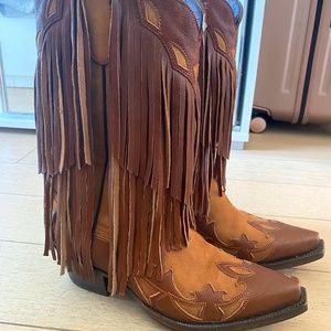 Denver Mountain Women Western Heel Boots Leather Rodeo 8.5 hand made